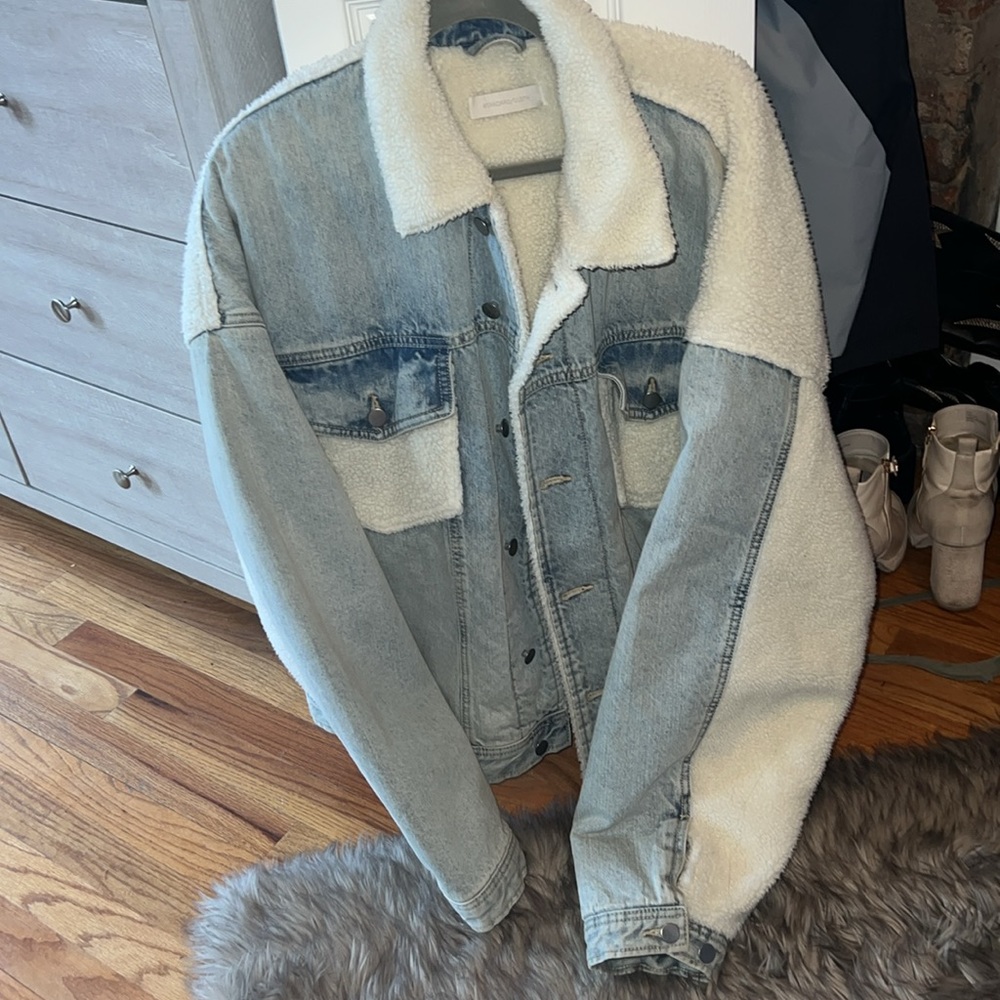Urban outfitters Oversized fleece lined denim jacket